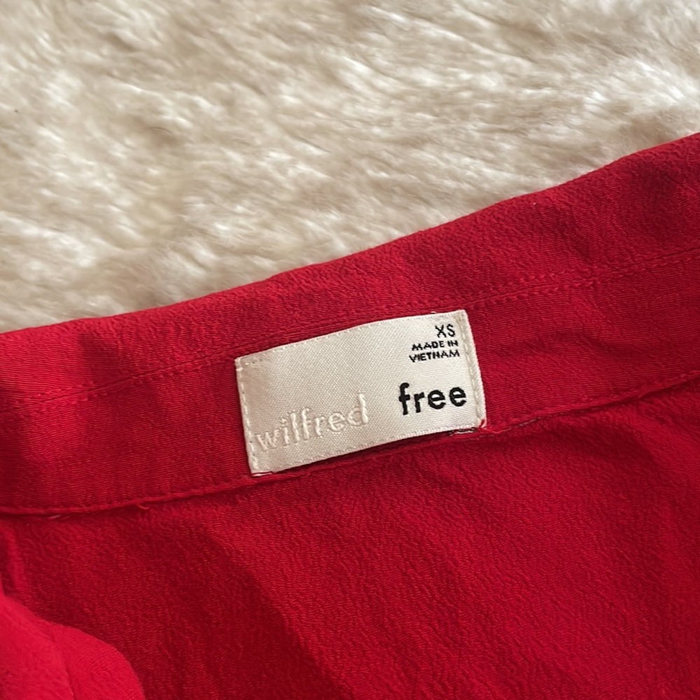 Wilfred Free Red Button Down Crop - image 4